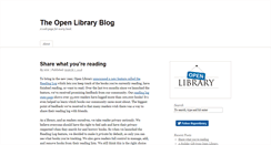 Desktop Screenshot of blog.openlibrary.org